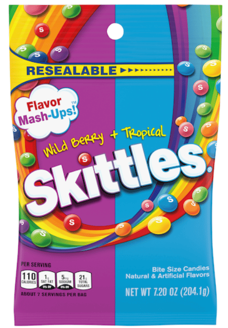 US - Peg Bag - Skittles - Mash-Ups Bite Size 7.20 oz (204g) x 12 units