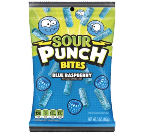 US - Peg Bag - Sour Punch Bites - Blue Raspberry 5oz (142g) x 12 units