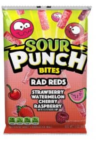 US - Peg Bag - Sour Punch Rad Reds Bites - 5oz (142g) x 12 units