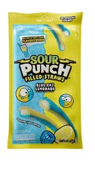Mexico - Sour Punch Straws - Blue Raspberry-Lemonade Peg Bag - 5oz(142g) x 12 Units