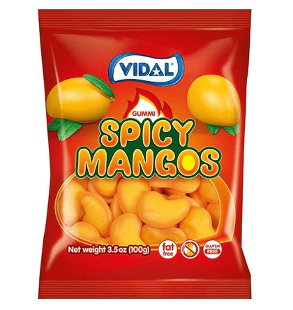 Spain- Peg Bag - Vidal Spicy Filled Mangos 3.5oz (100g) x 14 units