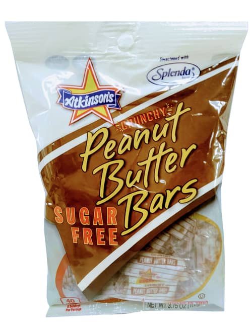 US - Sugar Free - Atkinson Peanut Butter Bars Peg Bag 3.75oz x 12 Units