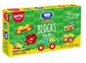 Theater Box - AMOS 4D FRUIT GUMMY Blocks Car Kit - 3.53oz(100g) x 12 Units