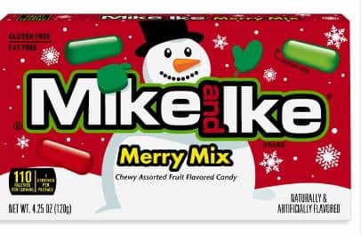Xmas- Theater Box Mike & Ike Merry Mix 4.25oz (120g) x 12 Units