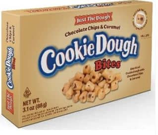 US - Theater Box Just the Dough - Cookie Dough Bites Choc Chip & Caramel 3.1oz(88g) x 12 Units