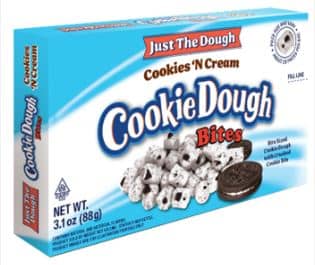 US - Theater Box Just the Dough - Cookie Dough Bites Cookies N Cream 3.1oz(88g) x 12 Units