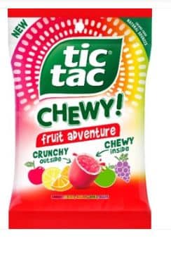 Mexico - Tic Tac Chewy - Fruit Adventure Peg Bag - 2.8oz (79g) x 12 Units