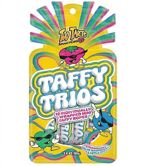TOO TARTS - TAFFY TRIO (12PCS) PEG BAG 3.4OZ (96G) X 24 BAGS