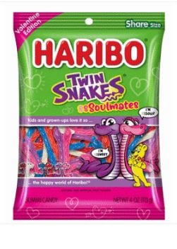 Valentine - Haribo Twin Snakes Soulmates 4oz(113g) x 12 Units