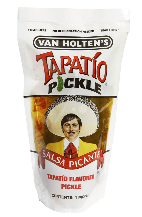US - Van Holten - King Size Pickle-in-a-Pouch - Tapatio x 12 units (Buyer is responsible if Pickle Juice may leak during shipping)