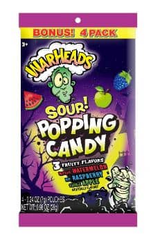 Halloween - Warheads 4Pk. Popping Candy - Peg Bag 0.98oz(28g) x 12 Units