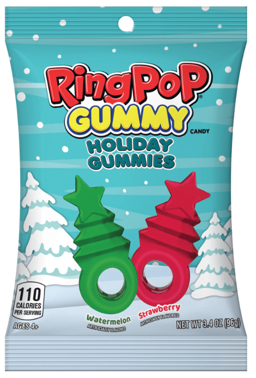 Xmas - Ring Pop Holiday Gummies Peg Bag 3.4oz (96g) x 8 Units