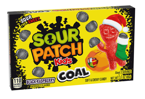 XMAS - Theater Box Sour Patch Kids - COAL 3.1oz x 12 units