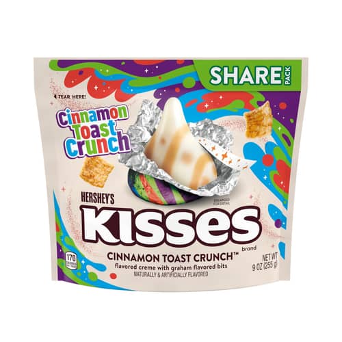 (S4-03) Us - Hershey's Kisses LE Cinnamon Toast Crunch Share Pack Stand Up Bag - 9oz (255g) x 16 Units