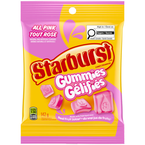 Starburst - Jujubes TOUT ROSE  142g -12u
