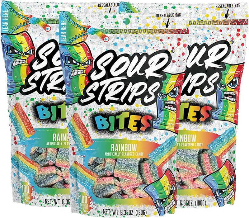 Sour Strips bites 180g Rainbow - Arc-en-ciel 10u