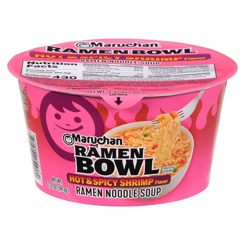 Ramen Maruchan - Bowl Hot and Spicy shimp - Crevette épicée 6u