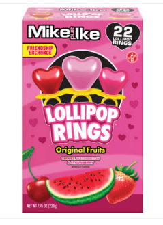 Valentine - Flix Mike & Ike Lollipop Rings 22Pk - 7.61 oz (216g) x 1 Box
