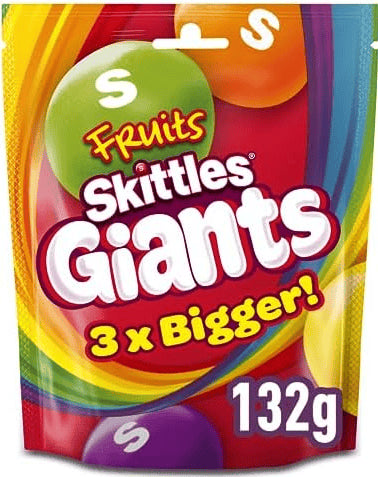 UK - Skittles Giants - Fruits 132g x 15 units