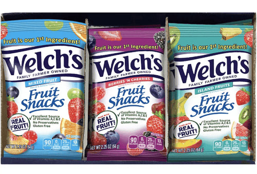 US-  Welchs Fruit Snack Variety 2.25oz (64g) x 16 units