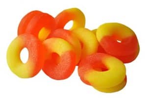 Bulk Albanese Gummy Rings Peach Rings 4.5 lb @65pcs/lb (Made in USA)