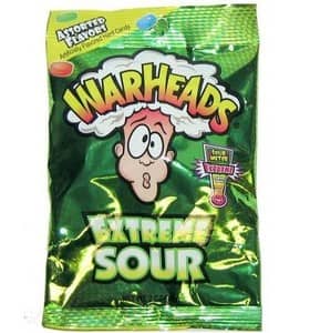 Mexico - Peg Bag - Warheads Extreme Sour Hard Candy 2 oz (x12 units)
