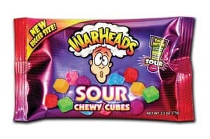 Warheads Sour Chewy Cubes 2 oz Standard size (x15 units)