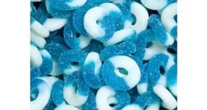 US - Bulk Albanese Gummy Rings - Blue Raspberry 4.5lb (2.04kg) x 1 Bag
