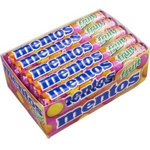 (S1-10) Mentos Mixed Fruit Roll 1.32 oz Roll 15 units