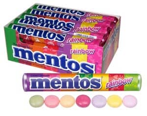 (S1-10) Mentos Rainbow Roll 1.32 oz Roll 15 units