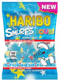 Turkey- Haribo Smurfs - SOUR 4 oz 12 units