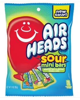 US -  Peg Bag - Airheads Assorted SOUR Mini Bars 3oz x 12 Units