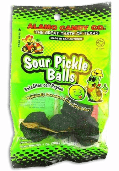 US - Alamo Candy - Sour Pickle Balls 1Oz (28.35g) x 12 bags