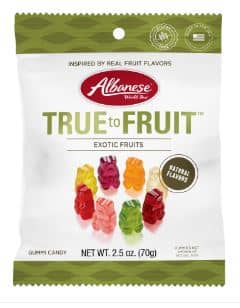 US - Albanese - True to Fruit Exotic Fruits Peg Bag - 2.5oz(70g) x 12 Units