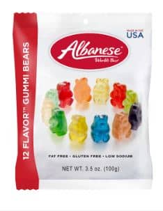 US - Albanese 12 Flavor Gummi Bear Peg Bag - 3.5oz(100g) x 12 Units