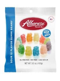 US - Albanese 12 Flavor SOUR Bears Peg Bag - 3.5oz(100g) x 12 Units
