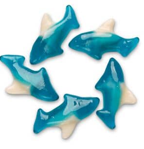 US - Bulk - Albanese Blue Gummi Sharks 5 lb (2.27kg) X 1 Bag