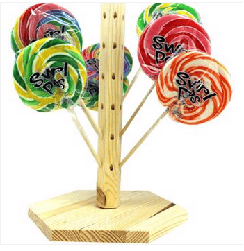 Albert Swirl Twirl Whirly Pops 3 oz On Wooden Tree 48 units