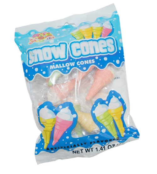 Alberts Snow Marshmallow Cones (Wrapped) -1.13oz(32g) x 12 Units