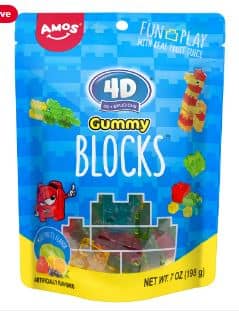 CHINA - Amos 4D Gummy Blocks Sub Bag 7oz(198g) x 12 Units