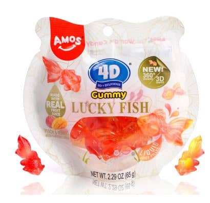 China - Amos 4D Gummy Lucky Fish Sub Bag 3.95oz(112g) x 12 Units