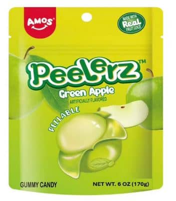 China - Amos Peelerz Gummy Sub Bag - Green Apple 6oz (170 g) x 12 Units
