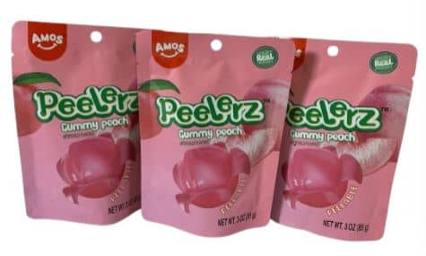 China - Amos Peelerz Gummy Peach - 3oz(85g) x 24 Units