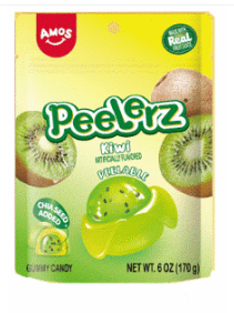 Amos Peelerz Gummy Sub Bag - Kiwi 6oz(170g) x 12 Units