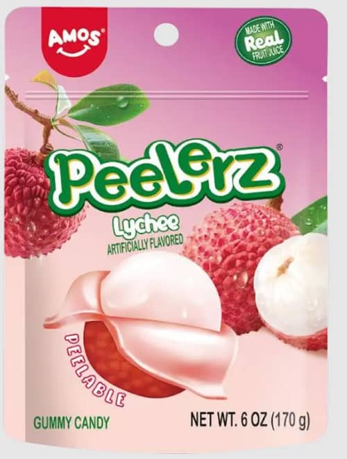 China - Amos Peelerz Gummy  Lychee Sub Bag - 6oz(170g) x 12 Units
