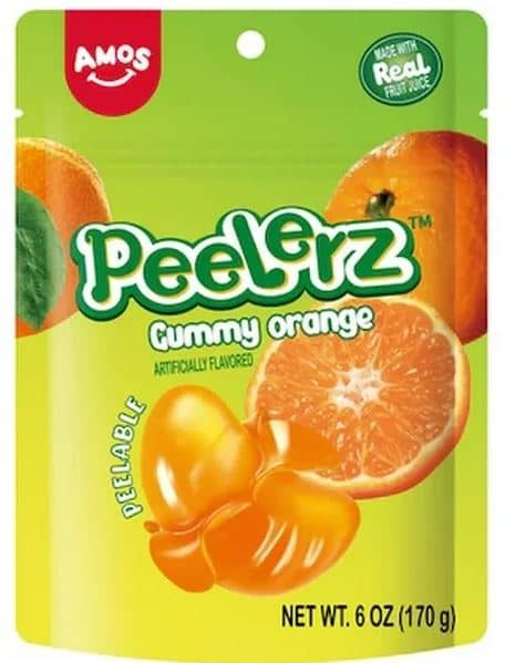 Amos Peelerz Gummy  Orange Sub Bag - 6oz(170g) x 12 Units