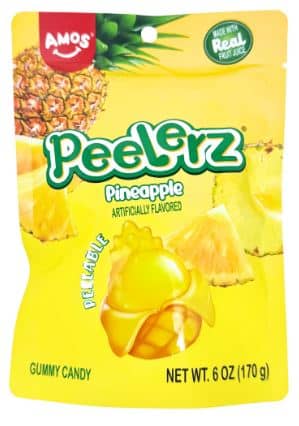 Amos Peelerz Gummy Pineapple Sub Bag - 6oz(170g) x 12 Units