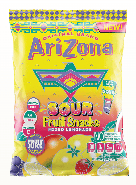 AriZona Sour Fruit Snacks 5oz (147g) x 12 units (Best Before December 15, 2024)