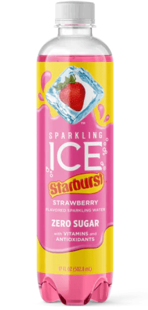US -  Beverage - Sparkling Ice - Starburst - Strawberry ZERO SUGAR 502ml x 12 units (Buyer is responsible if drinks may leak during shipping and weather)