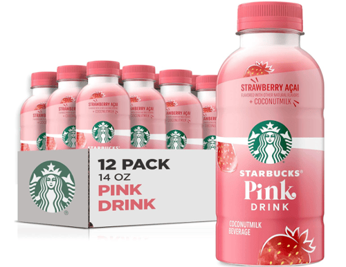 Beverage - Starbucks Pink Drink (STRAWBERRY ACAI + COCONUT MILK) 14 FL OZ (355ML) x 12 units (Buyer is responsible if drinks may leak during shipping and weather)
